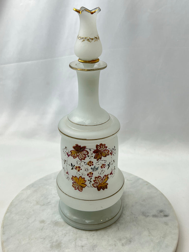 Estate Collection Bristol Glass - White Lidded Vases