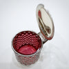 Estate Collection Sterling - Mustard Pot with Cranberry Glass