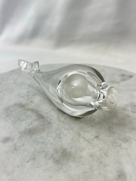 Estate Collection Frosted & Clear Glass Fish Figurine