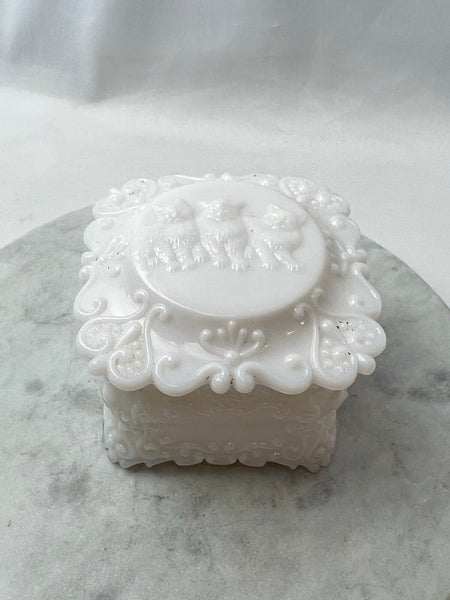 Estate Collection Milk Glass - Victorian Dresser Jar