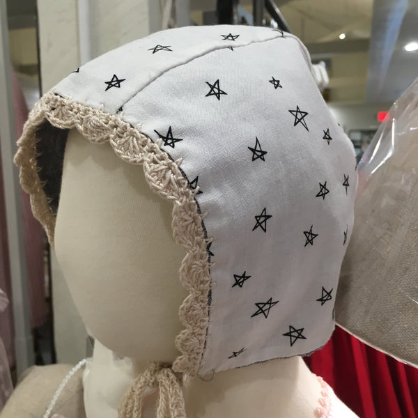 Bonnet - Fabric Bonnets w/Crochet Trim