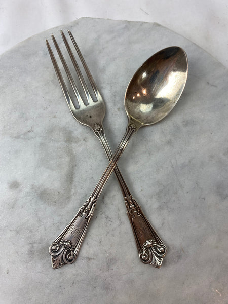 Estate Collection Sterling - Fork & Spoon Antique Youth