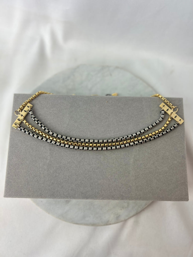 Necklace - Triple Strand Box Chain