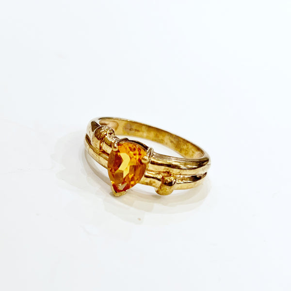 Estate Collection Ring - Citrine Pear Shape 9K Gold