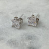 Earrings - Clear One Carat Square Stud