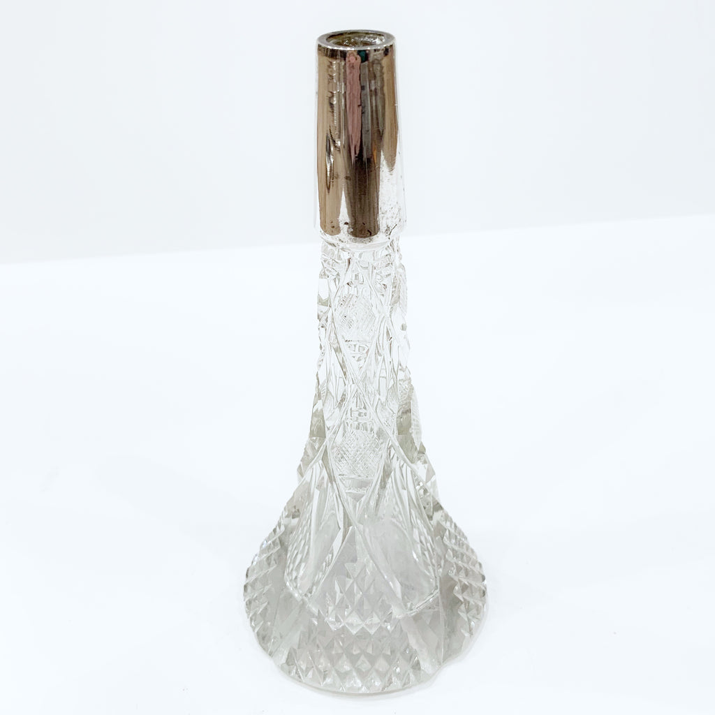 Estate Collection Sterling - Scent Bottle Cut Crystal - No Stopper